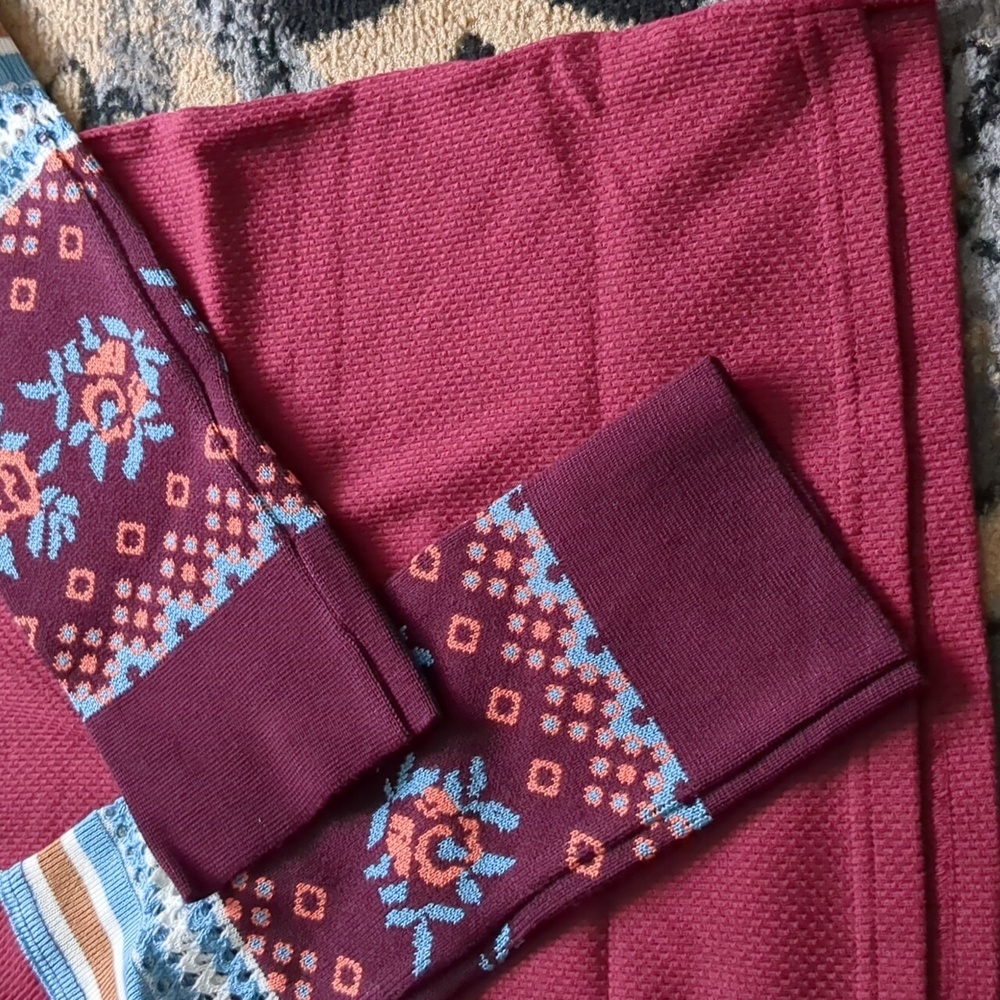 Anthropologie We the Free top Mikah layering cuff wine combo - Picture 5 of 10